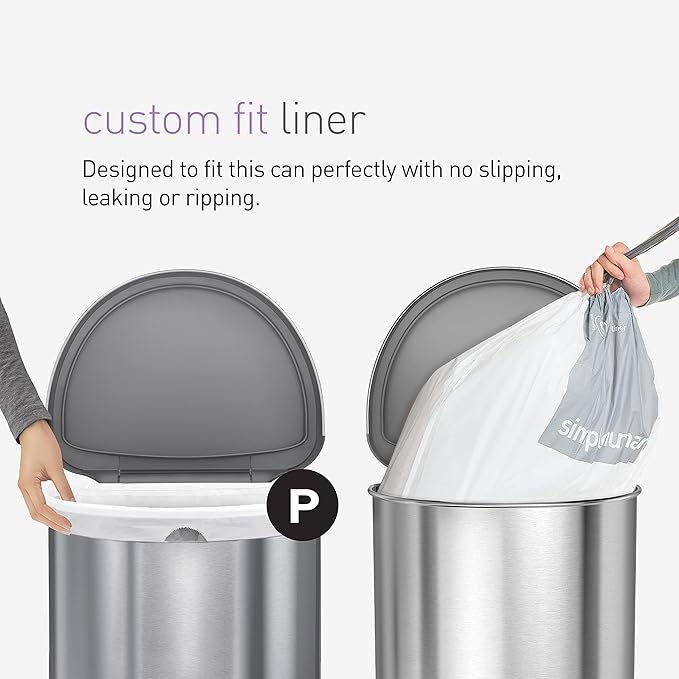 simplehuman Code P, Dispenser Pack Custom Fit Liners, Drawstring Trash Bags - Image 4