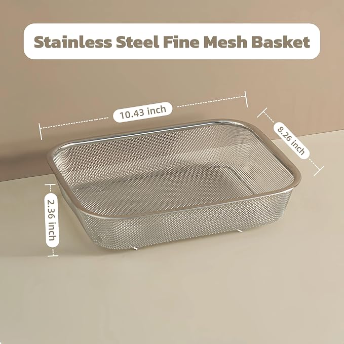 18/8 Stainless Steel Fine Mesh Strainer Basket - Image 2