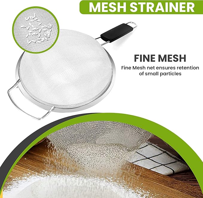9" Large Extra Fine Mesh Strainer - Image 7