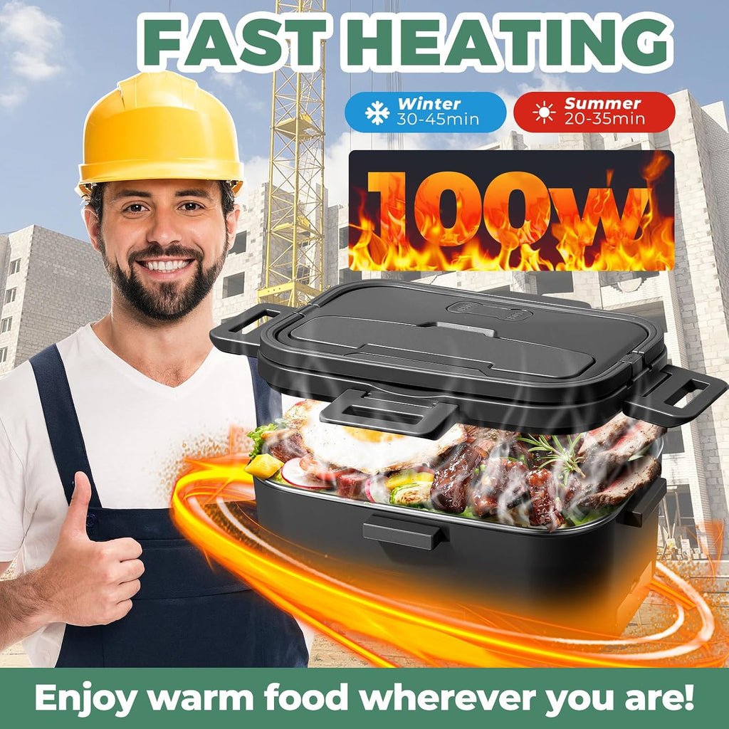 Electric Lunch Box for Adults 100W 1.8L Portable Heated Lunch Box