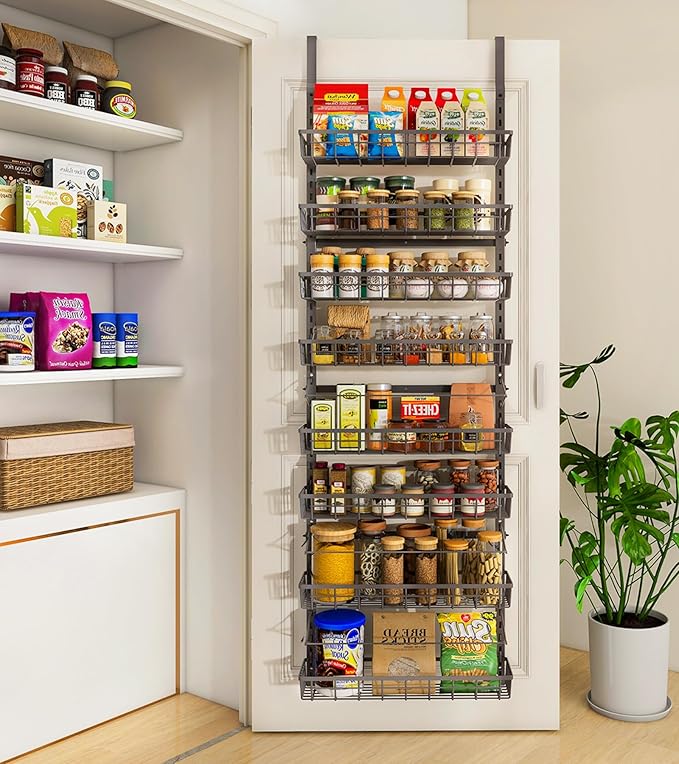 Mefirt Over The Door Pantry Organizer, Wall Mount Spice Rack, Pantry Hanging by Mefirt