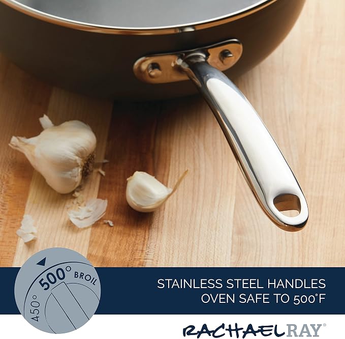 Rachael Ray Professional Hard Anodized Nonstick Sauce Pan/Saucepan/Saucier - Image 3