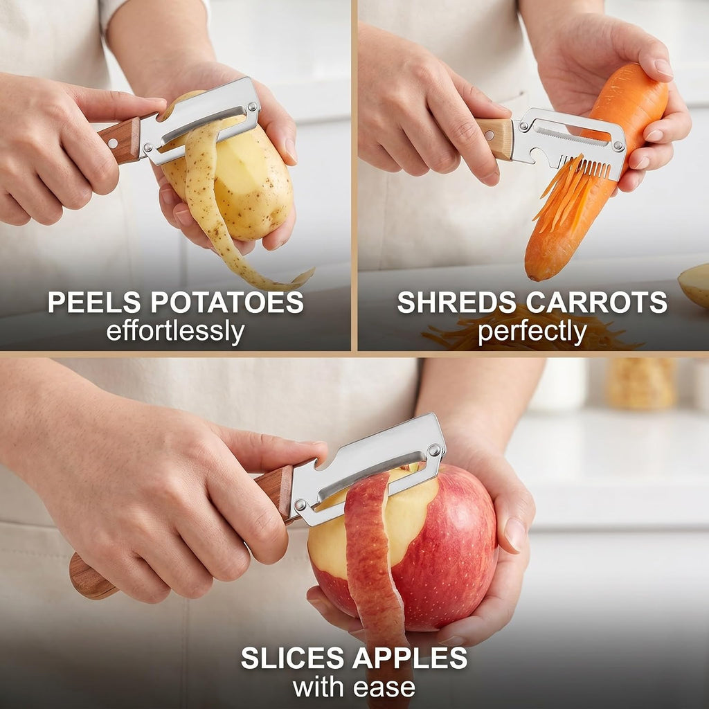 2 Pieces 2 in 1 Multi Functional Vegetable Peelers for Kitchen with