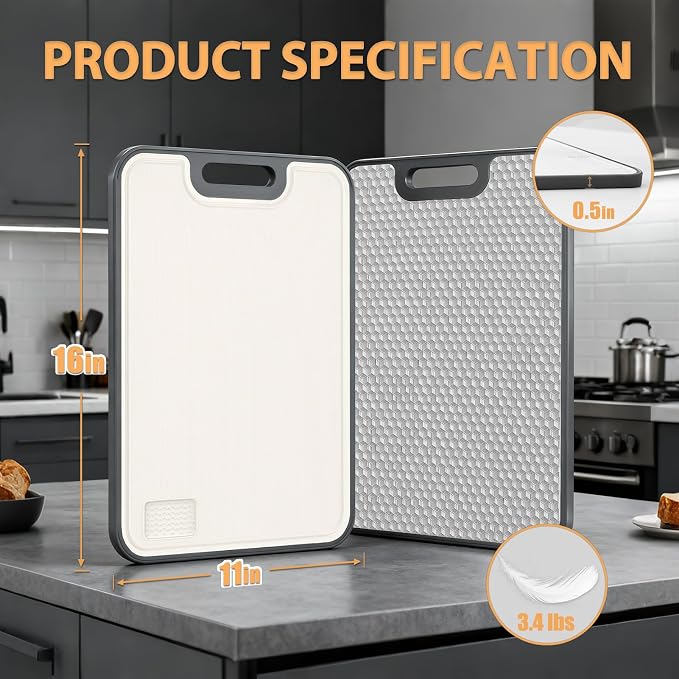 18/8 Stainless Steel Cutting Board, Large Double Sided Chopping Board - Image 3