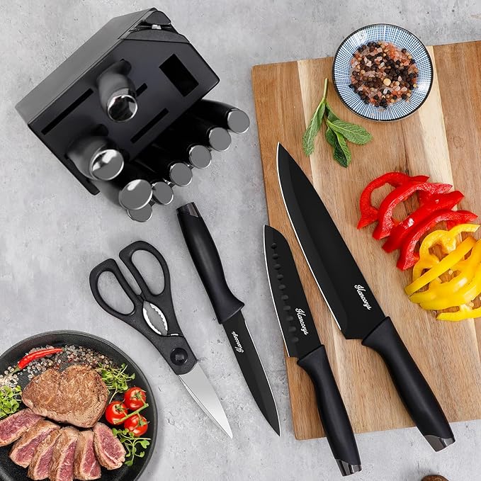 Knife Sets for Kitchen with Block, 15 Pieces Chef Knife Set with Self Sharpening - Image 6