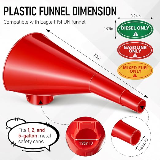 Plastic Funnel for Type I Metal Safety Cans, Compatible - Image 3