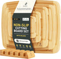 Bamboo Cutting Board Set Non Slip Feet by Socisen