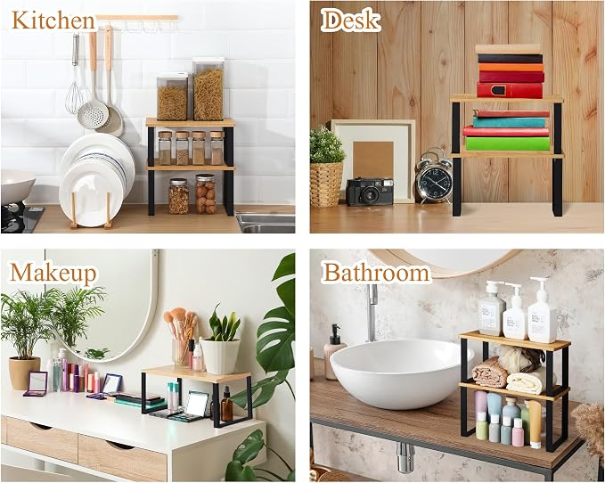 Marsui 4 Pcs Kitchen Organizer Accessories Set Cabinet Organizer Shelf and - Image 7