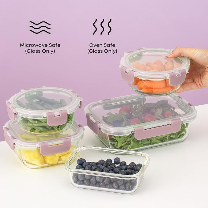JoyJolt 24pc Borosilicate Glass Storage Containers - Image 6