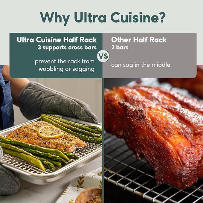 Ultra Cuisine Oven-Safe, Dishwasher-Safe 100% Stainless Steel Cooling & Baking - Image 4
