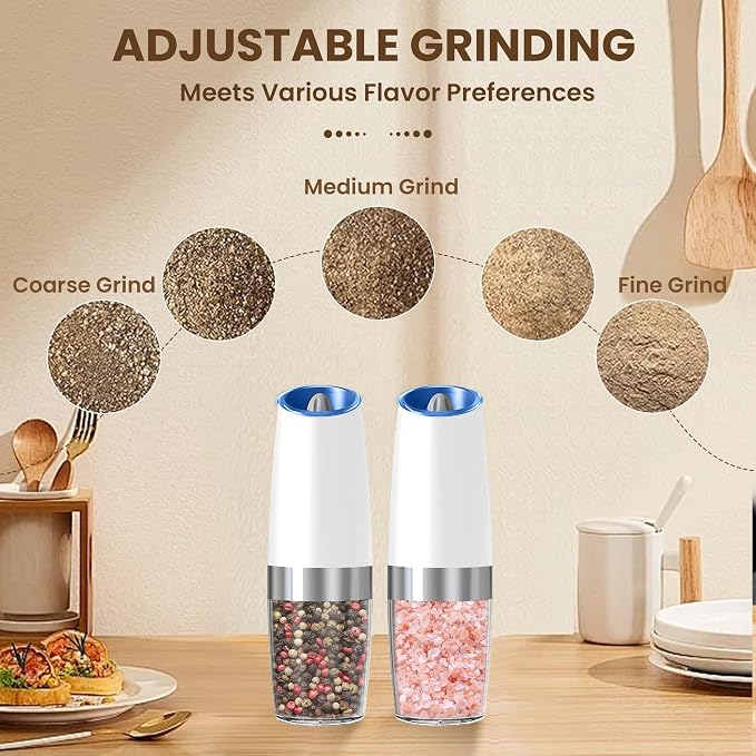 Gravity Electric Salt And Pepper Grinder Set, Automatic Salt And Pepper Grinder - Image 3