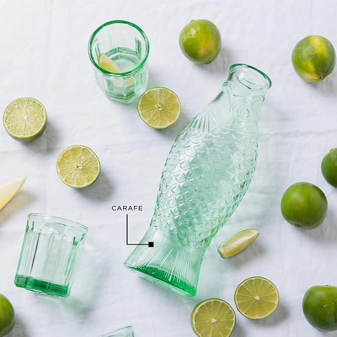 Serax Glass Water Pitcher | Fish & Fish glassware by Paola Navone | Wine Carafe - Image 4