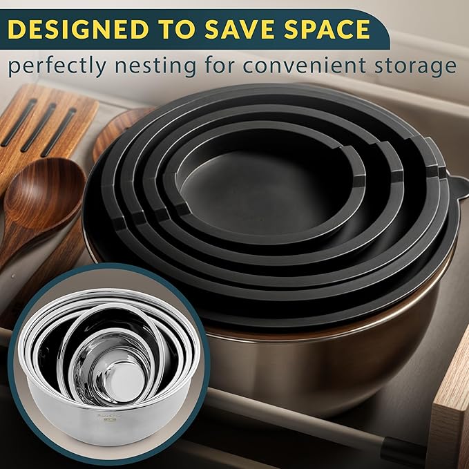 Baker's Signature Stainless Steel Mixing Bowls - Image 5