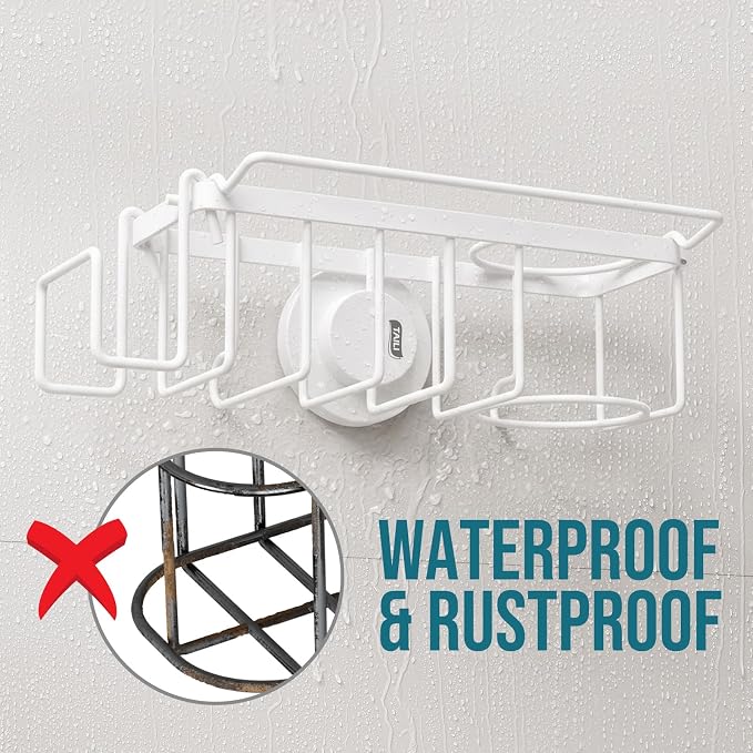 TAILI Sponge Holder with Strong Suction Cup, 4-in-1 Rustproof Sink Organizer - Image 4