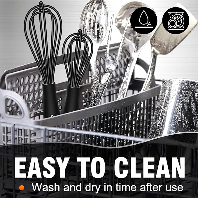 Walfos Whisk 5+7in/12cm+17cm Mini Whisk, Silicone Whisks Non Scratch Heat - Image 8