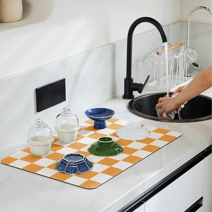 Ohocut Checkered Dish Drying Mat - Image 2