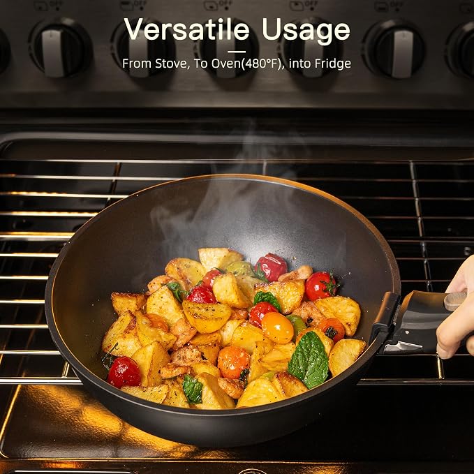 Astercook 21 Pcs Pots and Pans Set Non Stick, Ceramic Cookware Set Detachable - Image 6