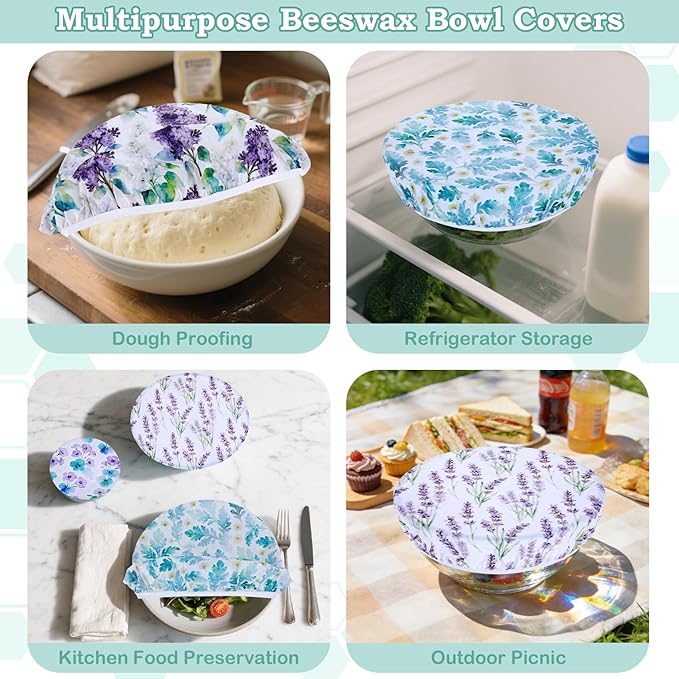 5-Size Reusable Beeswax Bowl Covers - Image 5