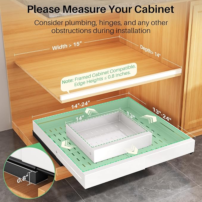 2 Pack Pull out Cabinet Organizer, Expandable Width, Depth - Image 2