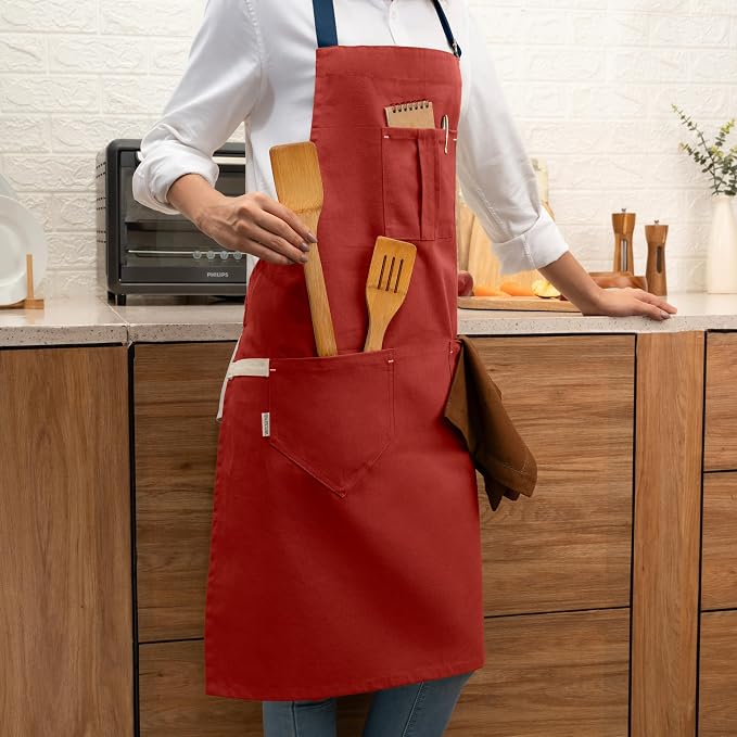 Cotton Canvas Apron for Women & Men – Adjustable Neck Strap & Waist Ties - Image 5