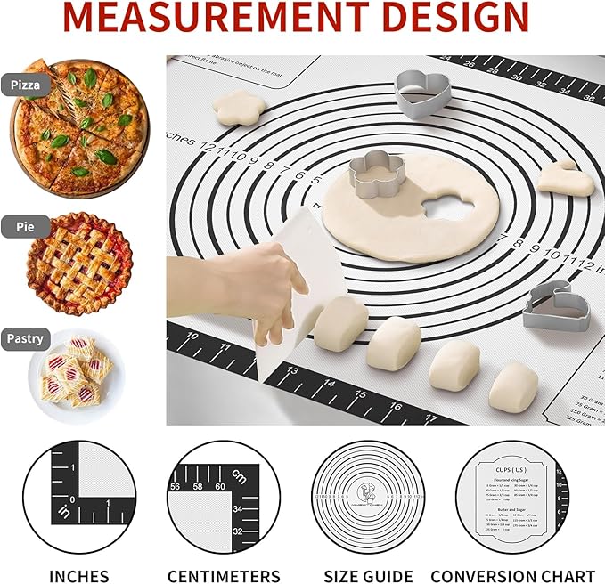 Silicone Dough Mat, Macaron Cookie Pizza Baking Mat - Image 3