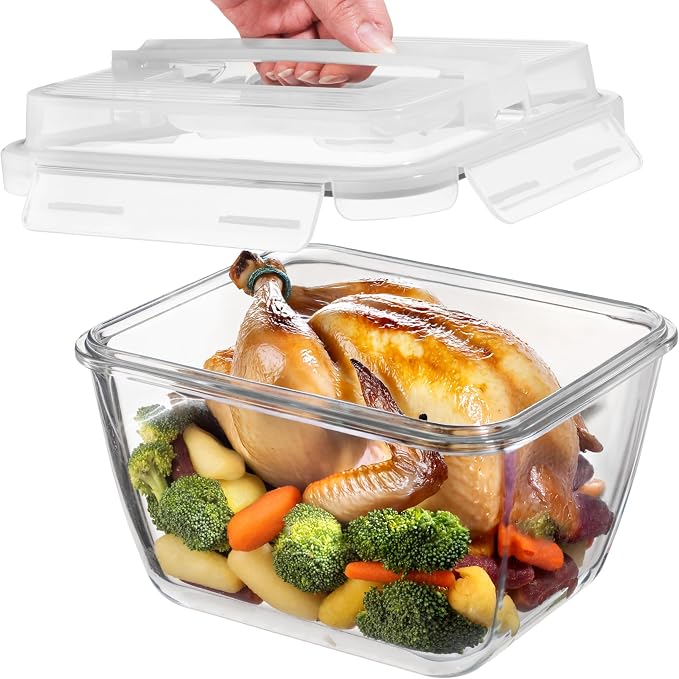 Razab 17 Cups / 132 Oz / 3900ml Large Glass Food Storage Containers by RazabHomeGoods