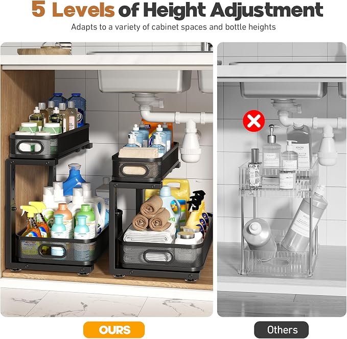 2 Pack 19.3IN-Depth Under Sink Organizer - Image 8