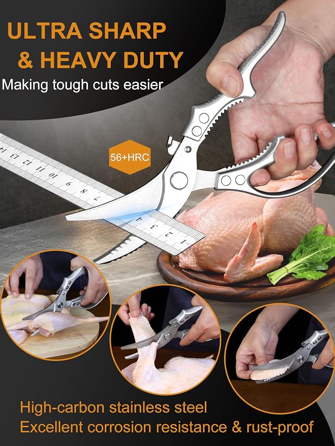 2 Pack Kitchen Shears, Heavy Duty Poultry Shears - Image 3