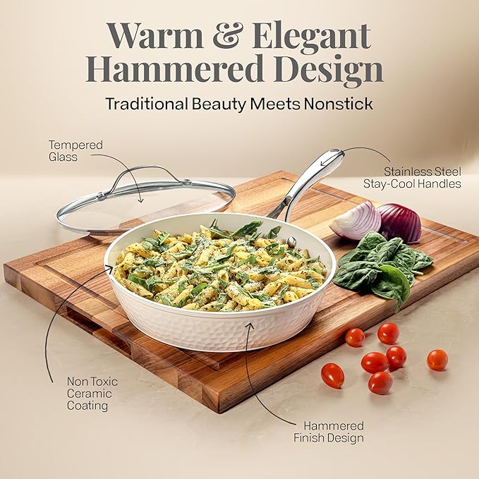 GOTHAM STEEL Hammered 10 Inch Non Stick Frying Pans - Image 2