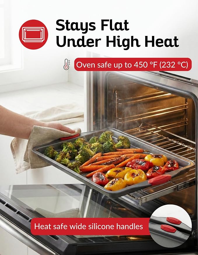 Boxiki Kitchen Nonstick Baking Sheet Pan – Heavy-Gauge Carbon Steel, and - Image 2