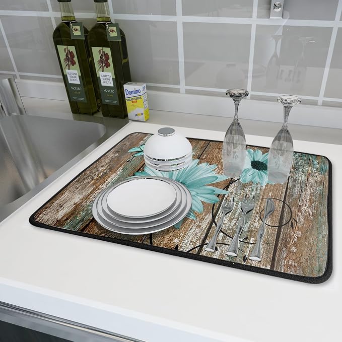 Giwawa Rustic Daisy Dish Drying Mat - Image 6
