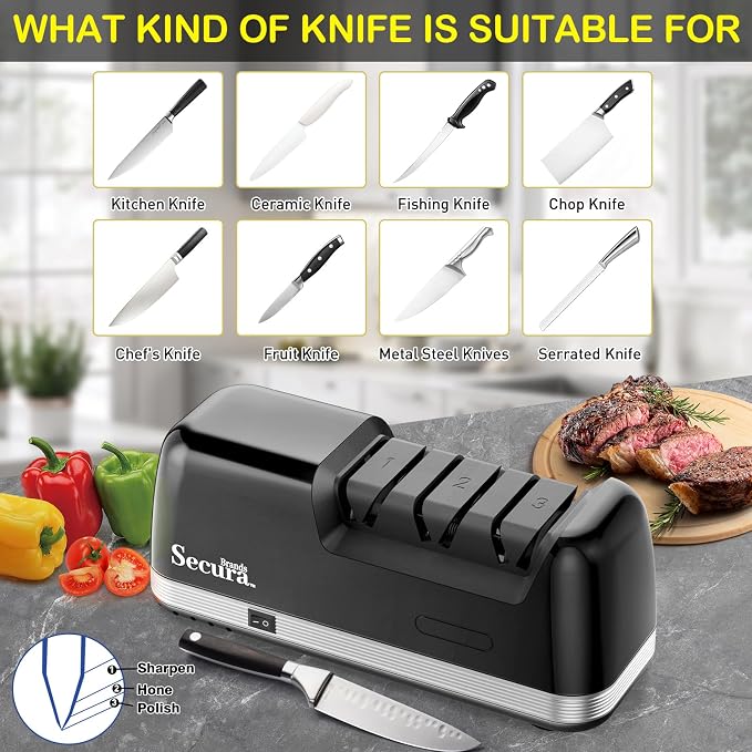 Secura 3-Stage Electric Knife Sharpener - Image 4