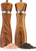 Gennua Kitchen Wooden Salt and Pepper Grinder Set: Refillable Salt & Pepper by GennuaKitchen