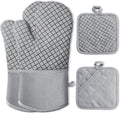 4 Pcs Oven Mitts and Pot Holders, High Heat Resistant 500 Degree Glove by -PlantWateringGlobes-