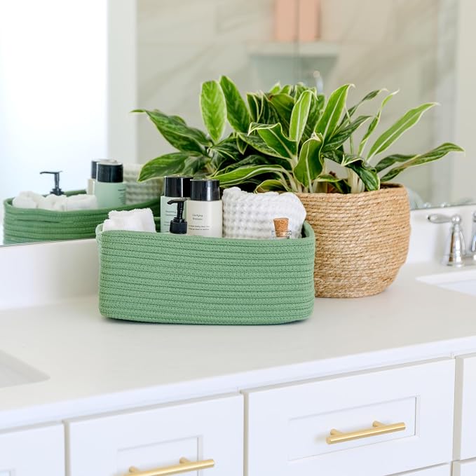 NaturalCozy 13.5”x8.5”x5.5” Rectangle Storage Baskets - Image 4