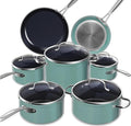 Nuwave Healthy Duralon Blue Ceramic Nonstick Cookware Set, Diamond Infused by NuWave