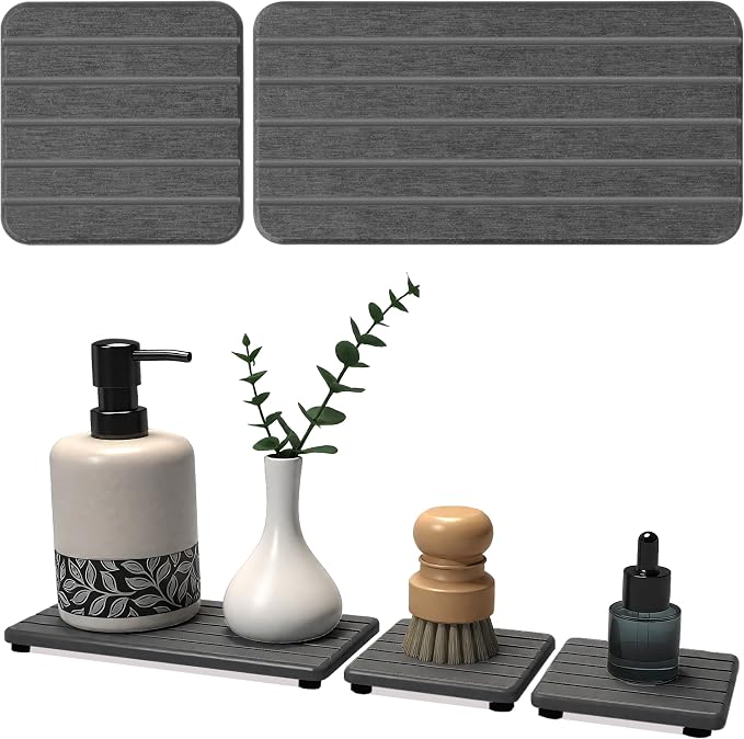 3PCS Stone Drying Tray, Stone Soap Tray, Water Absorbing Stones Trays by Unknown