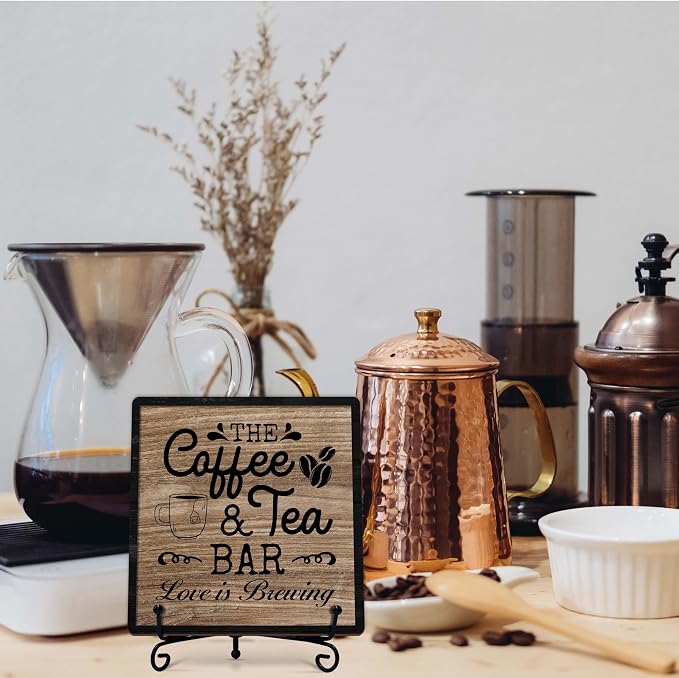 Coffee Bar Sign, Love is Brewing Farmhouse Tabletop Decor, Coffee and Tea Lover - Image 7