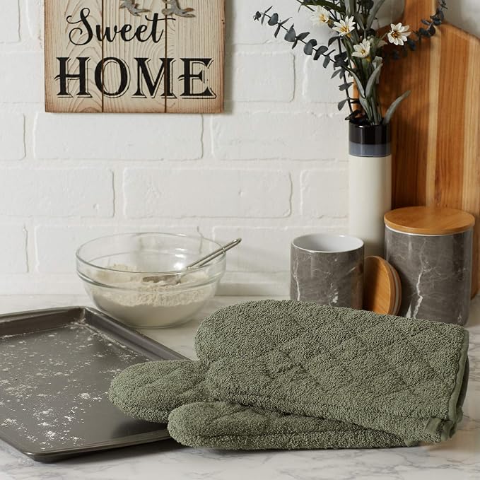 DII Basic Terry Collection 100% Cotton Quilted, Oven Mitt, 2 Piece - Image 4
