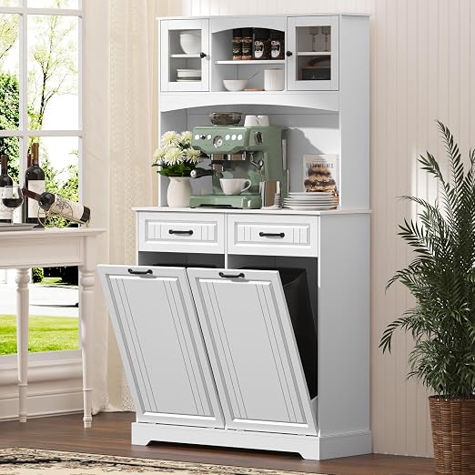 Double 13 Gallon Tilt Out Trash Can Cabinet - Image 7