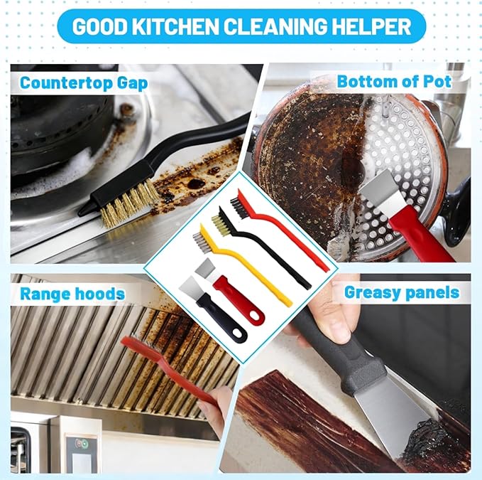 15Pcs Crevice Cleaning Brush Set, Hard Bristle Scrub Brushes Tools - Image 4