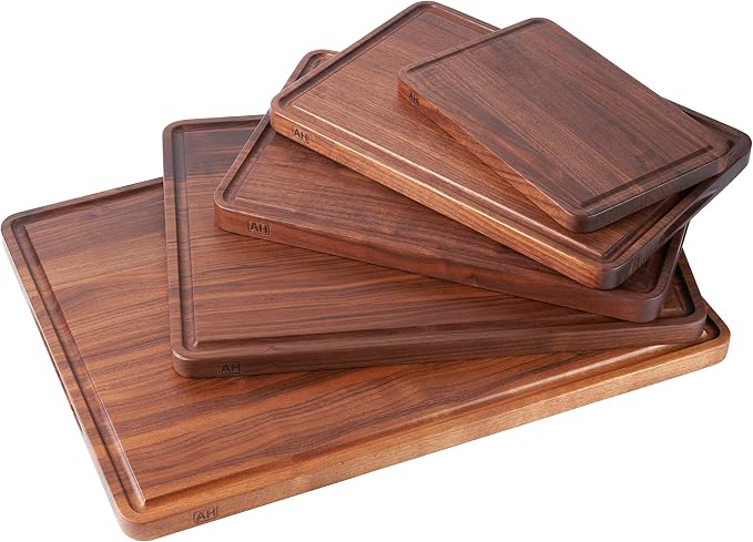 AZRHOM Small Walnut Wood Cutting Board - Image 9