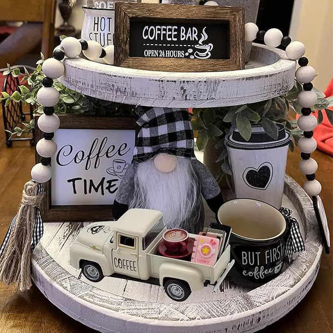 Coffee Bar Decor Vintage Mini Metal Pickup Truck Decor - Image 5