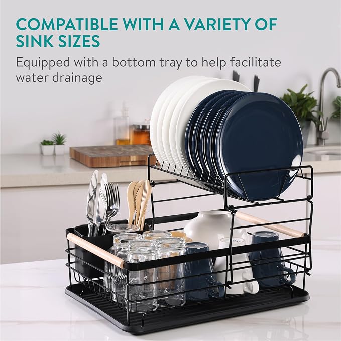 Navaris 2 Tier Dish Rack - Image 4