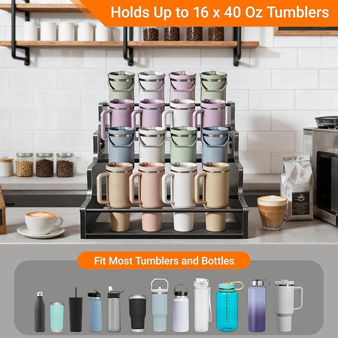 YQBRAO 4-Tier Liquor Bottle Display Shelf, Coffee Syrup Rack Organizer - Image 8