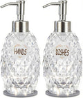 MALACHI Soap Dispenser Set, Crystal-Textured Diamond Glass by MALACHI