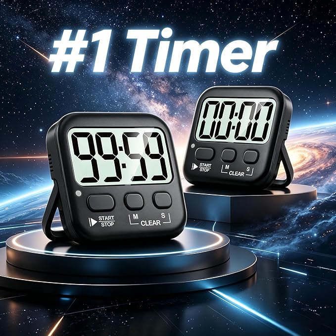 Antonki 2 Pack Digital Timer for Kids, Magnetic Countdown Kitchen Timers for - Image 2