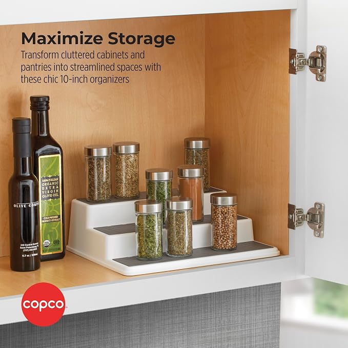 Copco Grey 2 Non-Skid 3-Tier Spice Rack Organizer - Image 2
