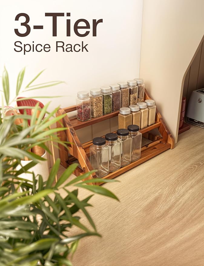Tinamo Acacia Wood Spice Rack for Countertop - Image 4