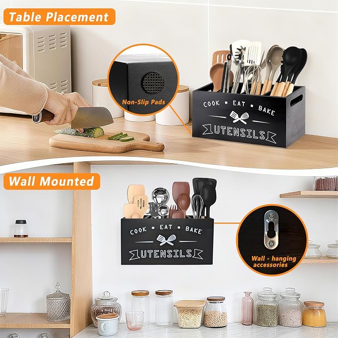 Large Black Utensil Organizer - Image 7